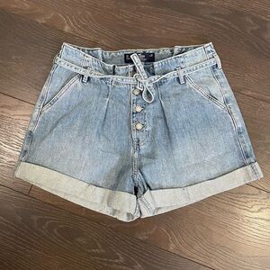 Hollister Paperbag Waist Denim Shorts